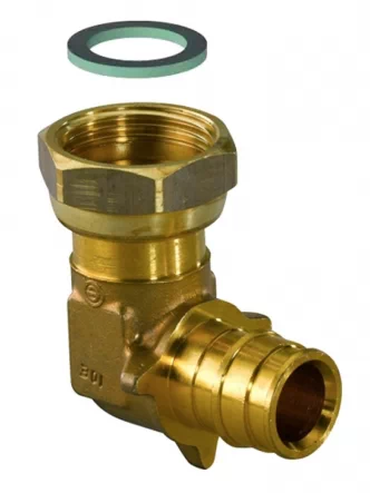 Коліно латунь Q&E з накидною гайкою Ø20 х 3/4″ ВР Uponor GmbH