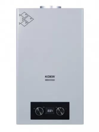 Газовая колонка KOER KWH.G0110 GRAY дымоходная 10 л/мин		