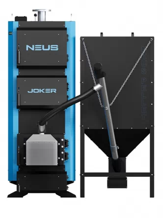 Пеллетный котел Neus Joker Pellet 27 кВт бункер 300л сталь 6 мм