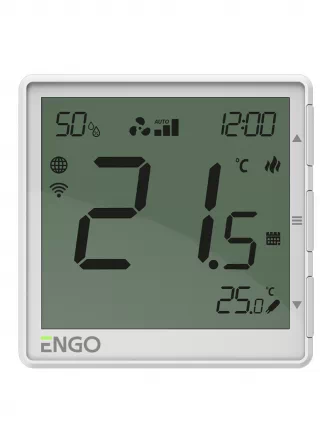 Інтернет-регулятор фанкойлу ENGO EFAN-230W дротовий, 230V, WI-FI, білий. Підтримка протоколу MODBAS RTU