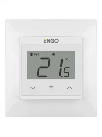 Интернет-терморегулятор ENGO E55-W проводной, встроенный монтаж под рамку 55x55, 230В, WI-FI, белый