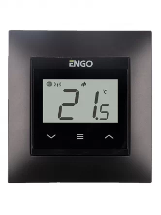 Интернет-терморегулятор ENGO E55-B проводной, встроенный монтаж под рамку 55x55, 230В, WI-FI, черный