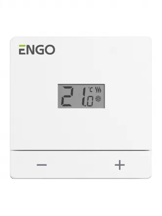 Терморегулятор ENGO EASY-BATW добовий дротовий, 2хААА, білий