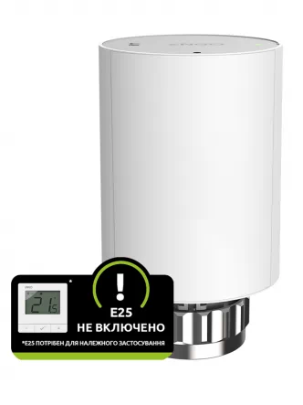 Радіаторна головка ENGO ETRV-M30+RA M30x1,5 (868 МГц + ZigBee),  бездротове підключення., живлення  батарейки  2хАА+адаптер RA