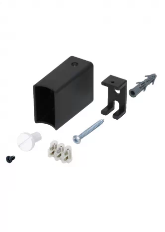 Mario HF Комплект крепления для полотенцесушителя под круглую трубу черный мат