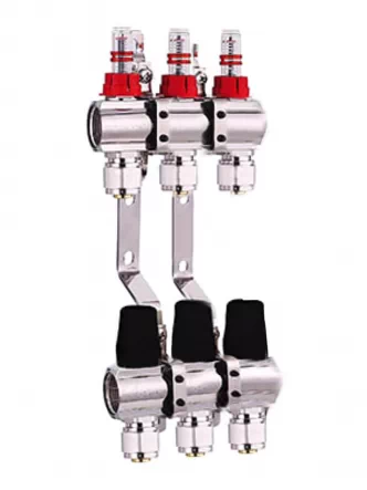 Коллектор JL для теплого пола с расходомерами на 3 выхода 1х3/4