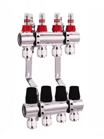 Коллектор JL для теплого пола с расходомерами на 4 выхода 1х3/4