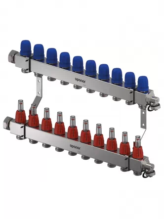 Коллектор (нержавейка кв. профиль) с расходомерами Vario C FM Ø1 НГ x 10 х 3/4″ Uponor GmbH 1133478