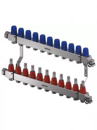 Коллектор (нержавейка кв. профиль) с расходомерами Vario C FM Ø1 НГ x 11 х 3/4″ Uponor GmbH 1133479