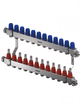 Колектор (нержавійка кв. профіль) з витратомірами Vario C FM Ø1 НГ x 12 х 3/4″ Uponor GmbH 1133480