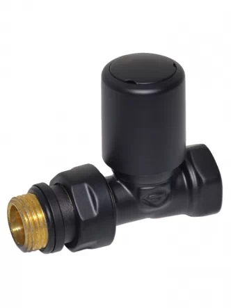 V140710EFS9005O Кран радиаторный прямой BLACK MATTE Ø1/2