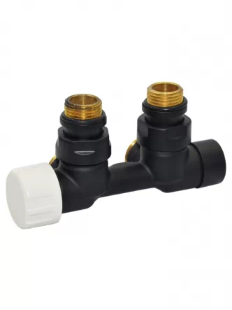 V137112EFS9005OSX Узел термостатический FIRST PIASTRE BLACK MATTE угловой Ø1/2