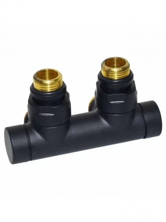 V48110EFS9005OSB Узел отсекающий TWIN BLACK MATTE угловой Ø1/2