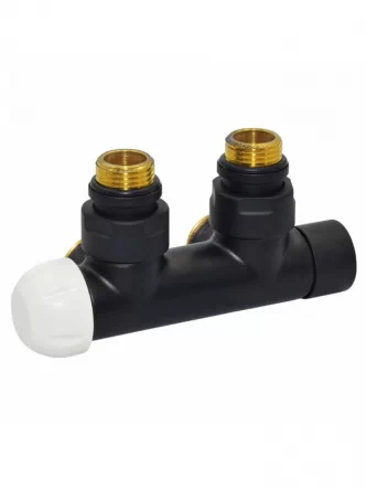V37110EFS9005OSBSX Узел термост. TWIN THERMO BLACK MATTE угловой Ø1/2