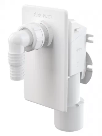 Сифон для стиральной машинки под штукатурку Alcaplast белый APS4