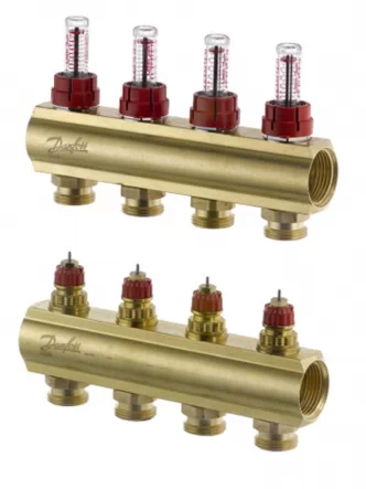 FHF-4F Коллектор 4+4 з ротаметрами Danfoss 088U0524