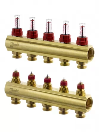 FHF-5F Коллектор 5+5 з ротаметрами Danfoss 088U0525