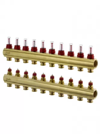 FHF-10F Коллектор 10+10 з ротаметрами Danfoss 088U0530