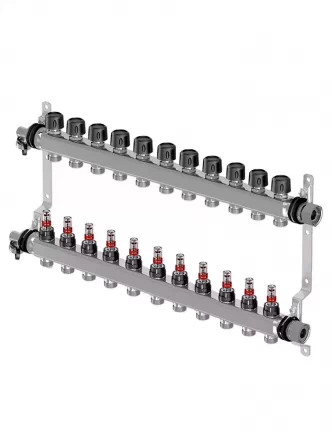 Коллектор (нержавейка) с расходомерами Smart S Ø1 НГ x 11 х 3/4″ Uponor GmbH 1086547
