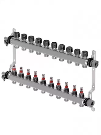 Коллектор (нержавейка) с расходомерами Smart S Ø1 НГ x 10 х 3/4″ Uponor GmbH 1086546