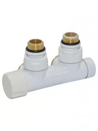 V37110EFSBSX  Узел термостатический TWIN THERMO БЕЛЫЙ угловой ЛЕВЫЙ  Ø1/2