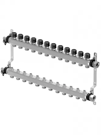 Коллектор (нержавейка) с отсечными кранами Smart S LS Ø1 НГ x 12 х 3/4″ Uponor GmbH 1088055