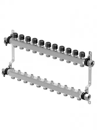 Коллектор (нержавейка) с отсечными кранами Smart S LS Ø1 НГ x 11 х 3/4″ Uponor GmbH 1088054