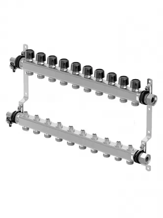 Коллектор (нержавейка) с отсечными кранами Smart S LS Ø1 НГ x 10 х 3/4″ Uponor GmbH 1088053