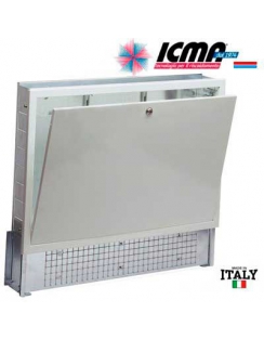 Коллекторный шкаф ICMA (Икма) 500 мм, с замком для системы «Теплый пол» арт.196 (глубина 90-110 мм).