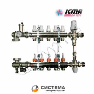 Коллектор для теплого пола ICMA K0111 - на 6 выходов