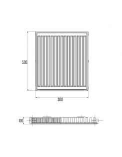 Радиатор стальной Aquatronic 11-К 500х3000 боковое подключение