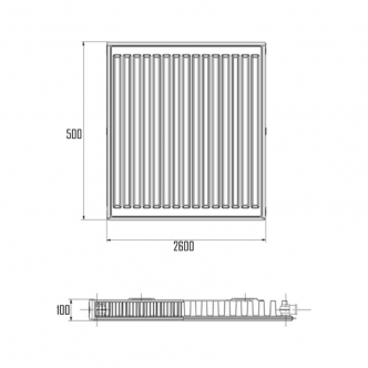 Радиатор стальной Aquatronic 11-К 500х2600 боковое подключение