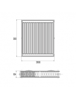 Радиатор стальной Aquatronic 22-К 300х2800 боковое подключение