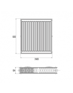 Радиатор стальной Aquatronic 22-К 600x2400 боковое подключение