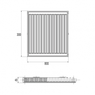 Радиатор стальной Aquatronic 11-К 300х800 боковое подключение