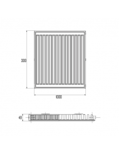 Радиатор стальной Aquatronic 11-К 300х1000 боковое подключение